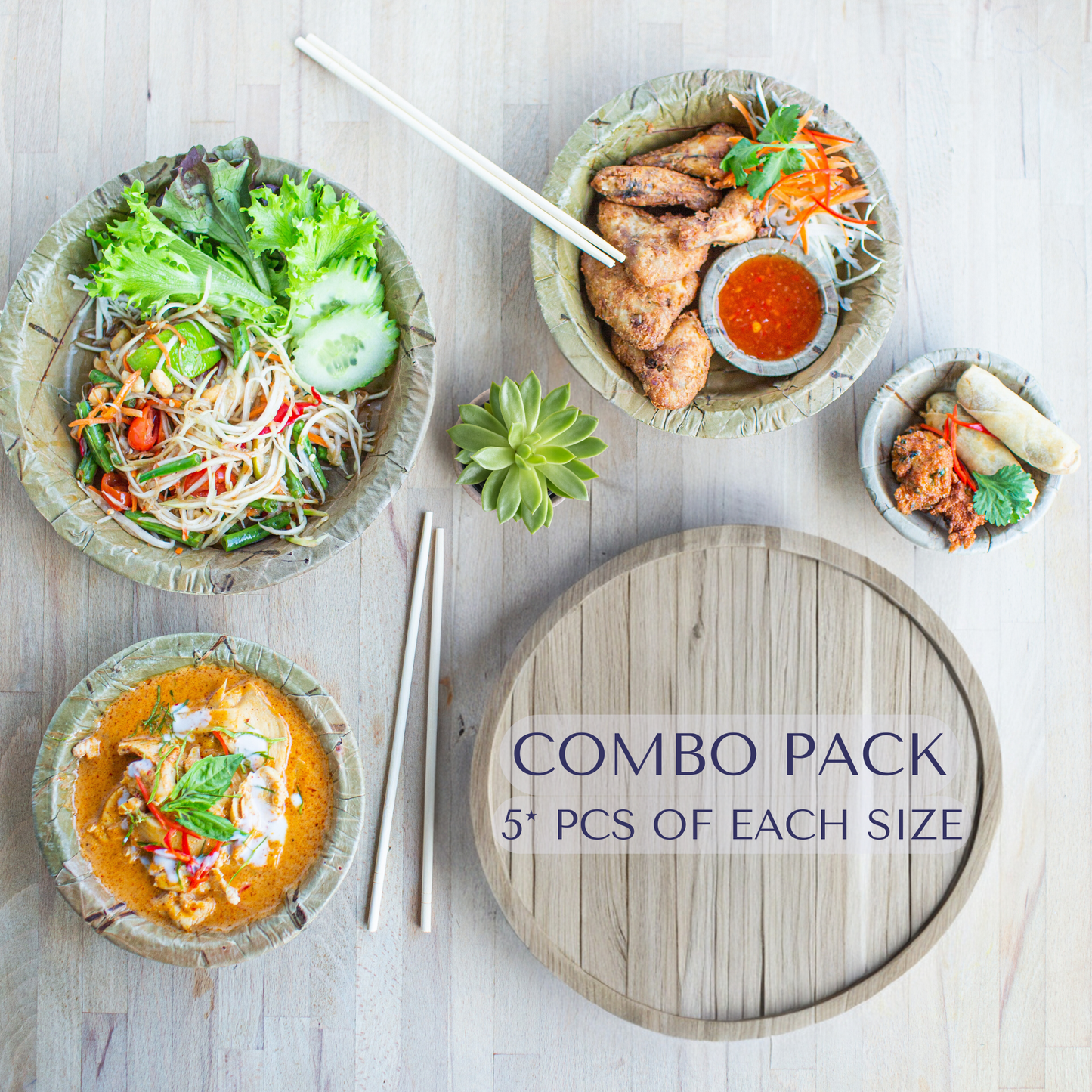 Disposable Leaf Combo Pack - 4 Sizes - Pack of 20 (5pcs of each)