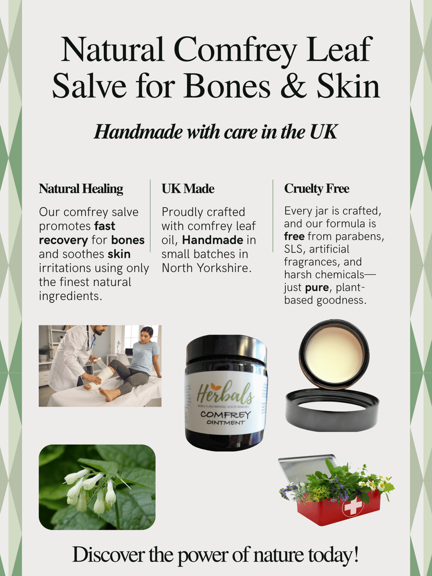 Comfrey Ointment UK – Natural Herbal Balm for Joints, Muscles & Bruises – Handmade in Yorkshire