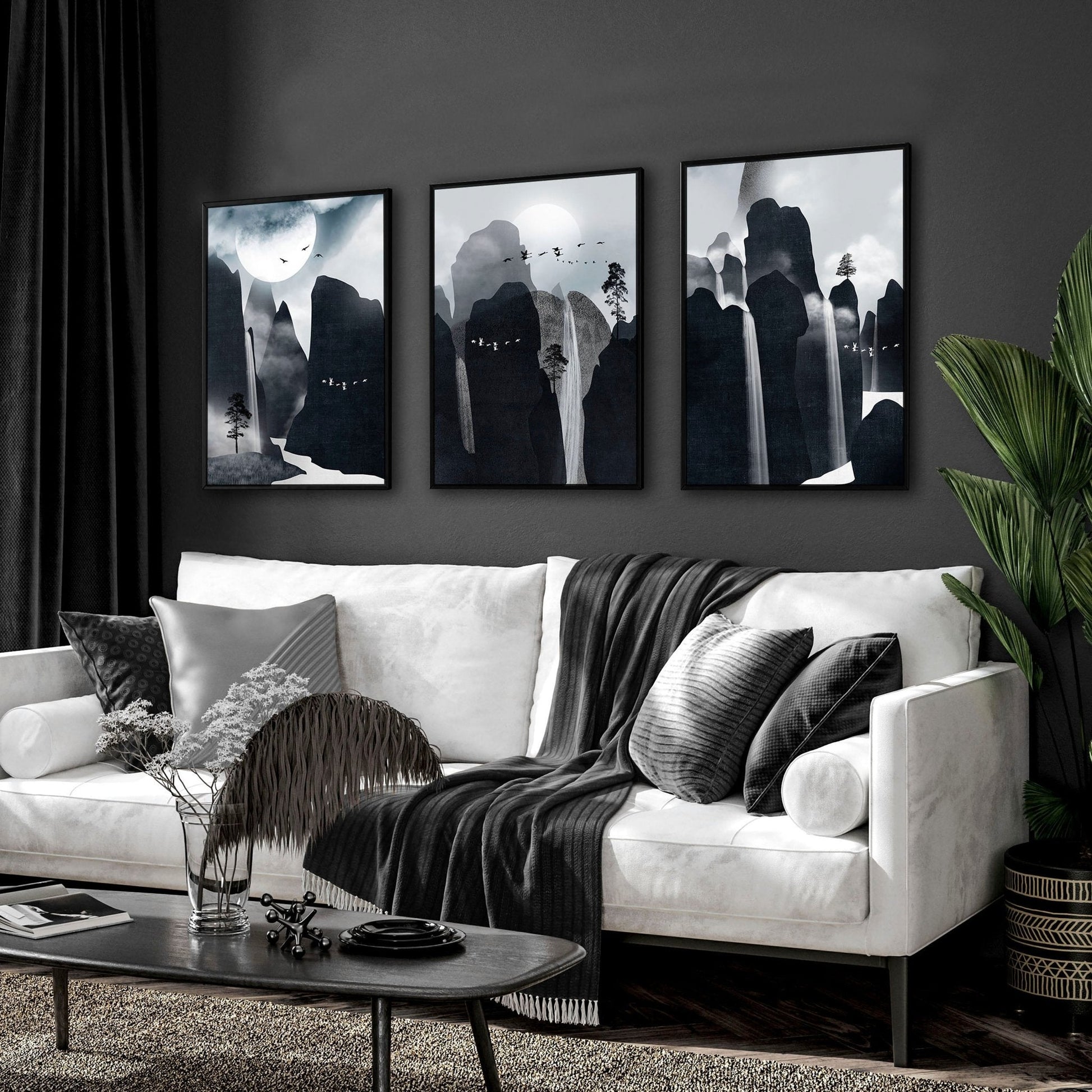 Art for living room wall | set of 3 Contemporary art prints