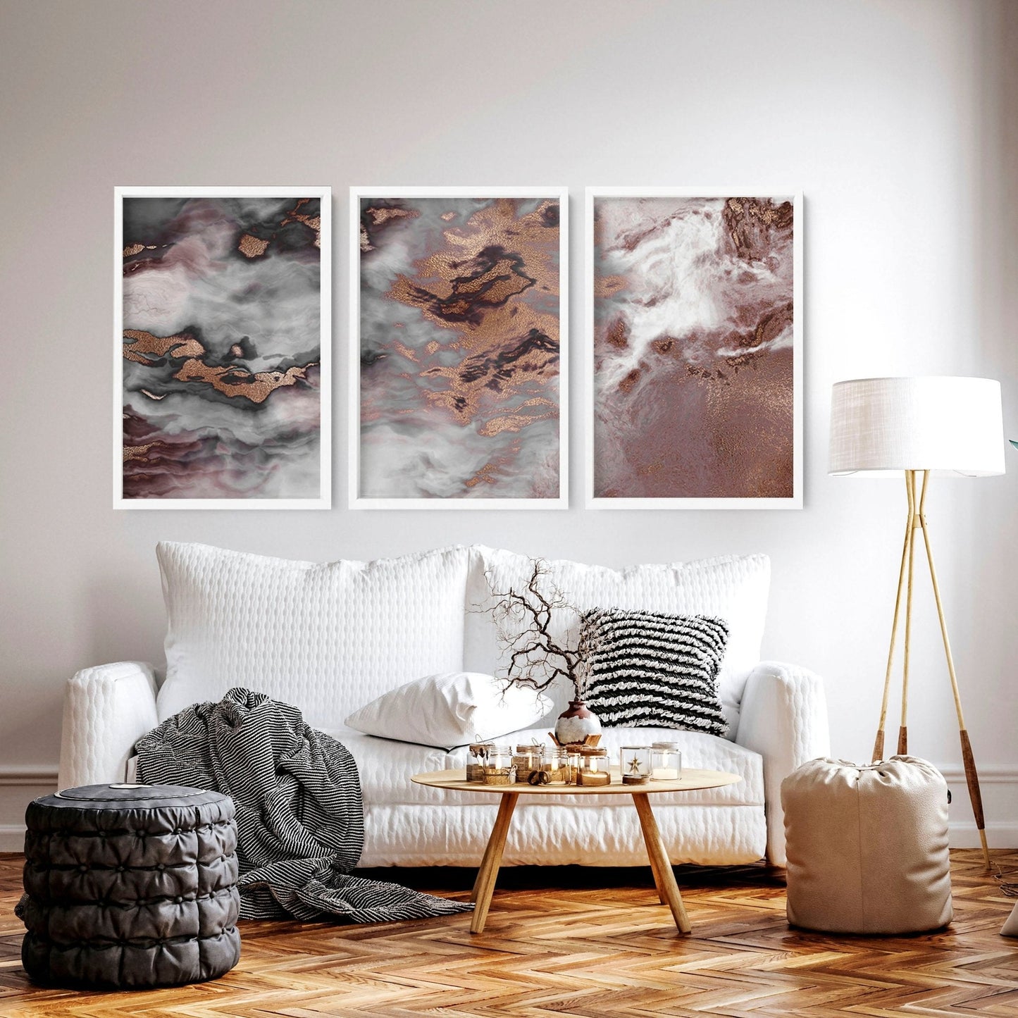Contemporary Wall Art Decor | set of 3 framed wall art prints