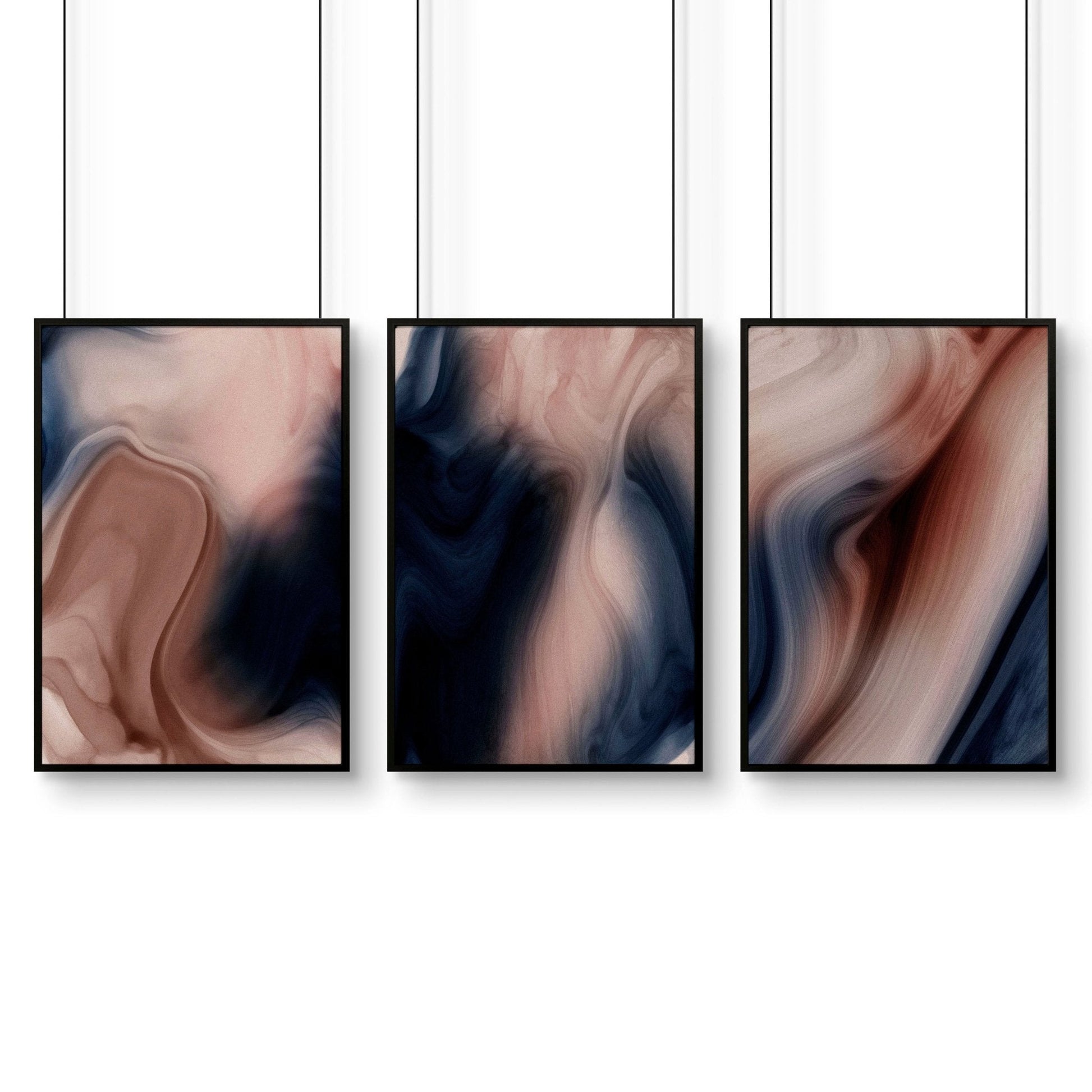 Contemporary wall art for living room | set of 3 framed wall art prints