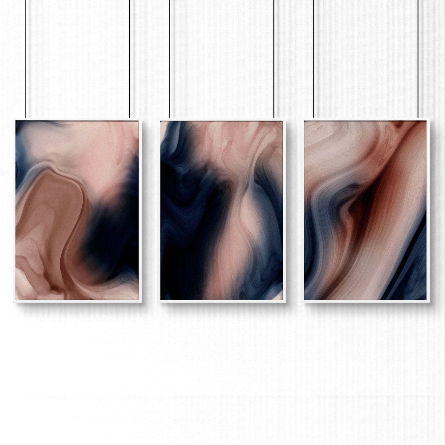 Contemporary wall art for living room | set of 3 framed wall art prints