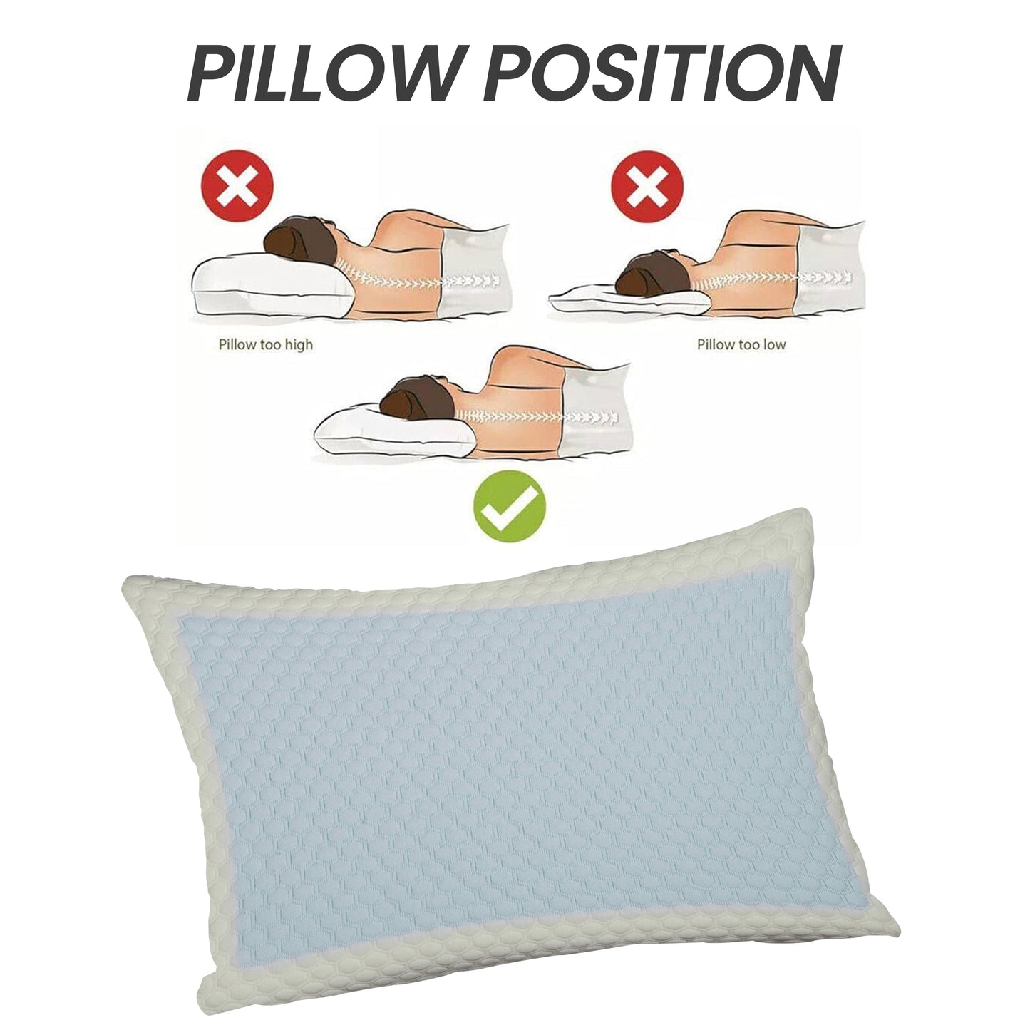 OLIVIA ROCCO Cooling Gel Memory Foam Pillow With Breathable Cover Orthopaedic Support