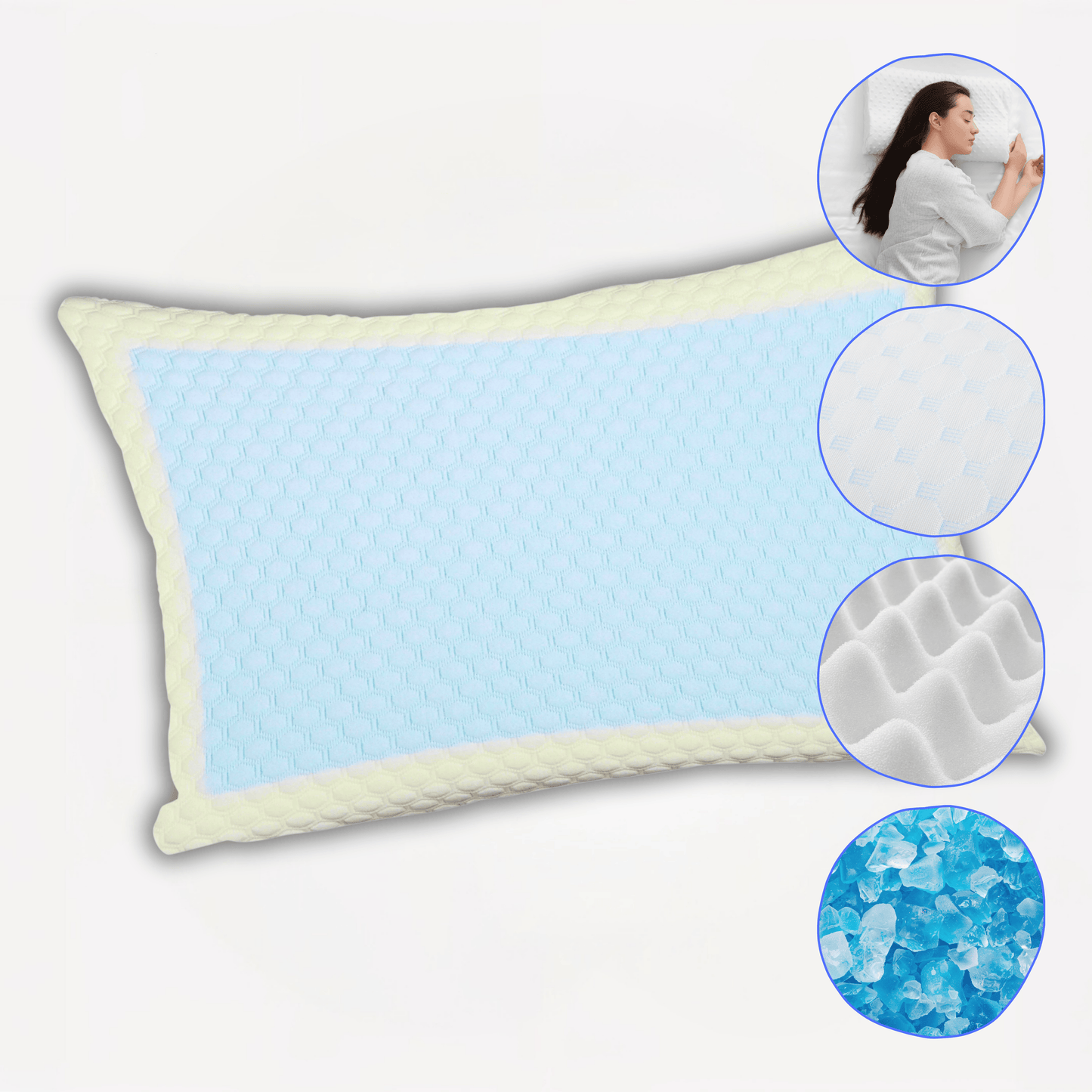 OLIVIA ROCCO Cooling Gel Memory Foam Pillow With Breathable Cover Orthopaedic Support