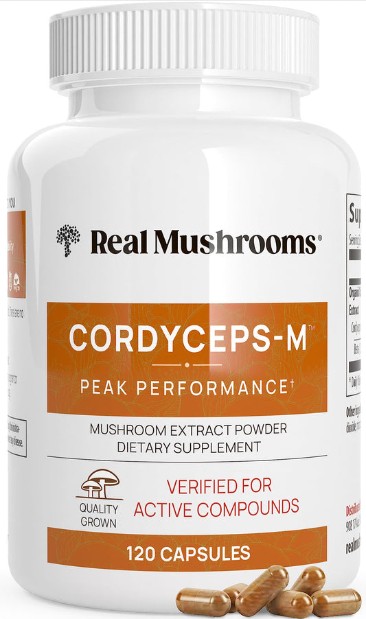 Cordyceps Capsules | Real Mushrooms 8% Beta-Glucans | Vegan & Non-GMO | 120 ct
