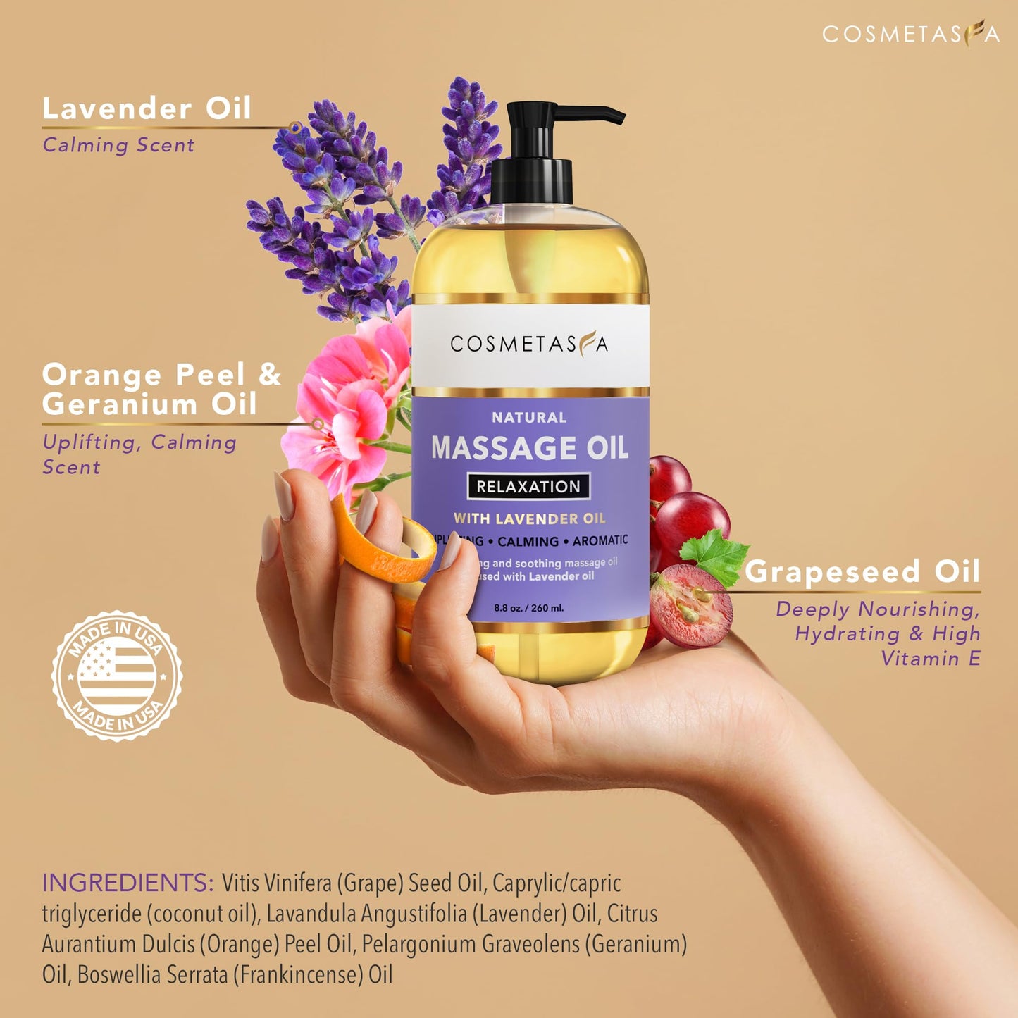 Cosmetasa Body Massage Oil Therapy Kit – Arnica & Lavender Oil | Anti-Cellulite & Spa Gift Set