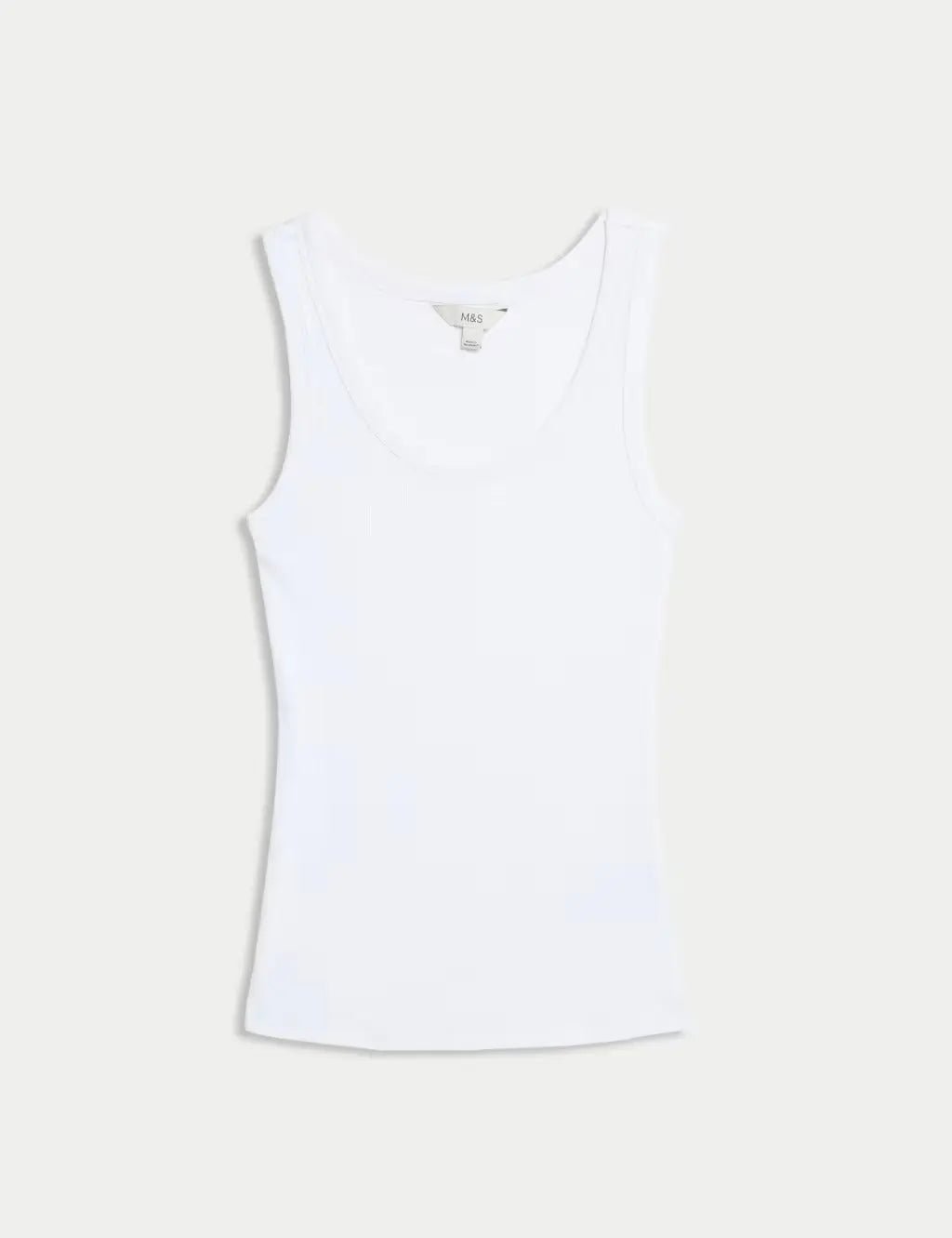 Cotton Rich Ribbed Slim Fit Vest Top