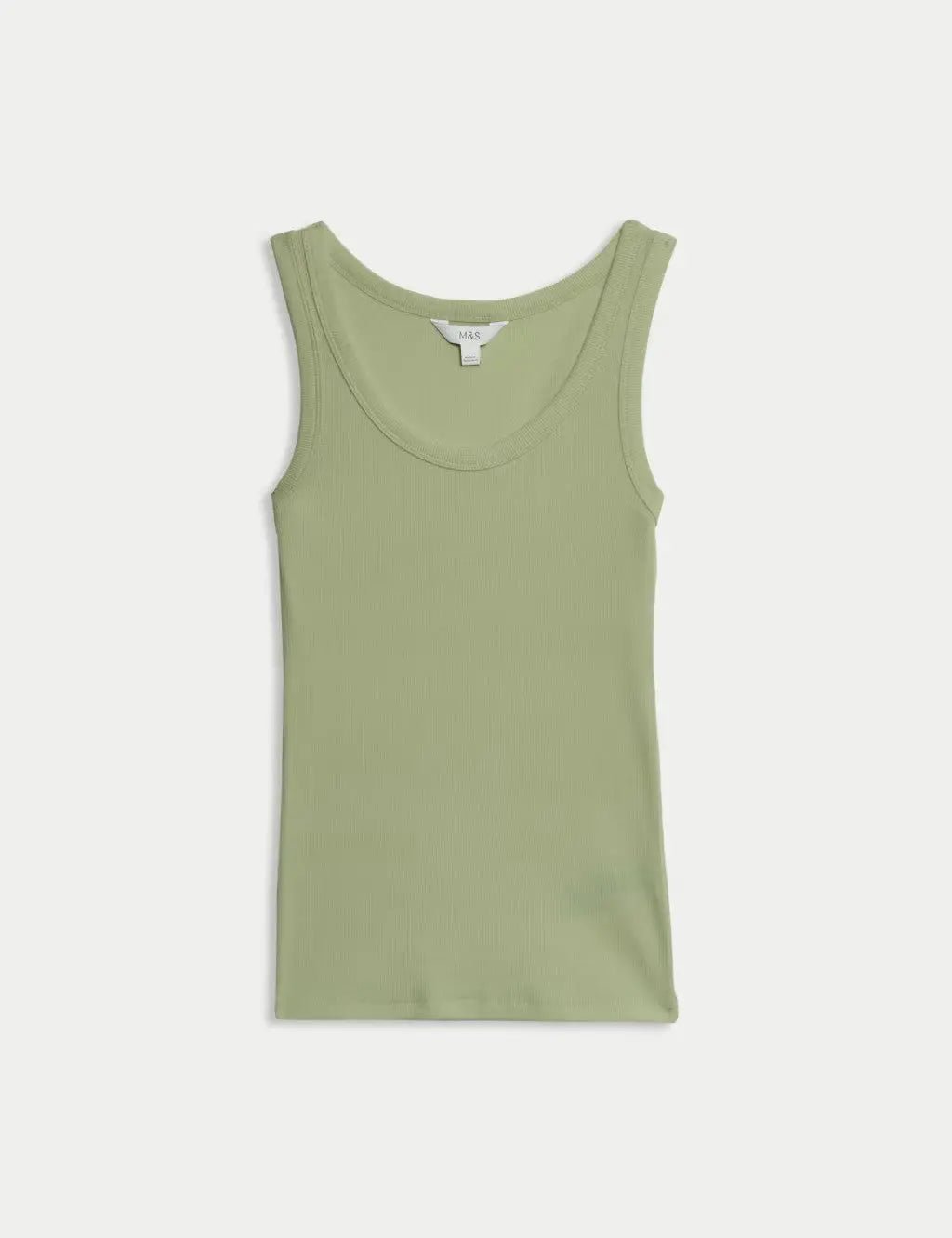 Cotton Rich Ribbed Slim Fit Vest Top