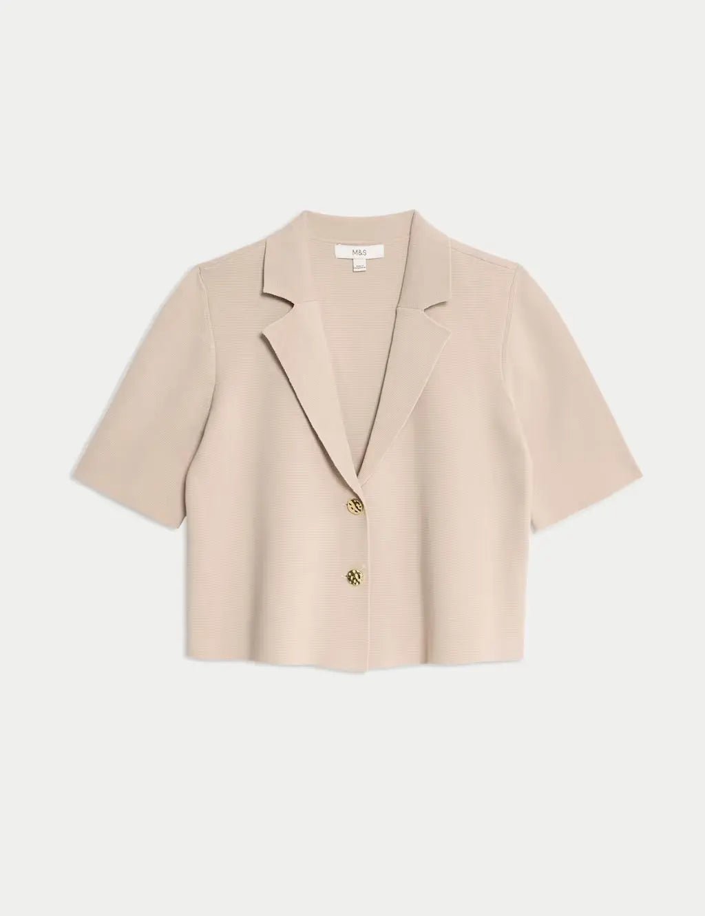 Cotton Rich Textured Knitted Blazer