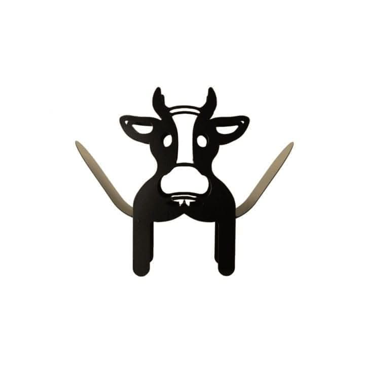 Novelty Cow Toilet Roll Holder Black Metal Bathroom Storage