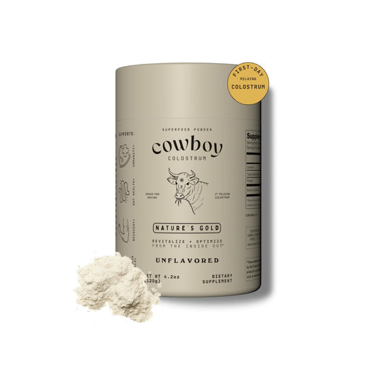 Cowboy Colostrum Powder – First Day Milking, Grass-Fed Bovine Colostrum, Unflavored, 40 Servings