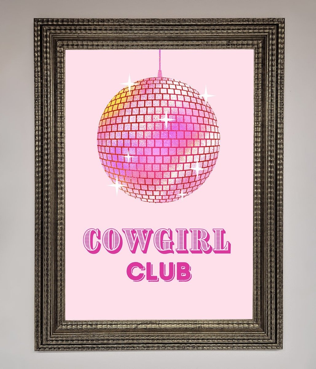 Cowgirl Club Disco Ball Framed Print