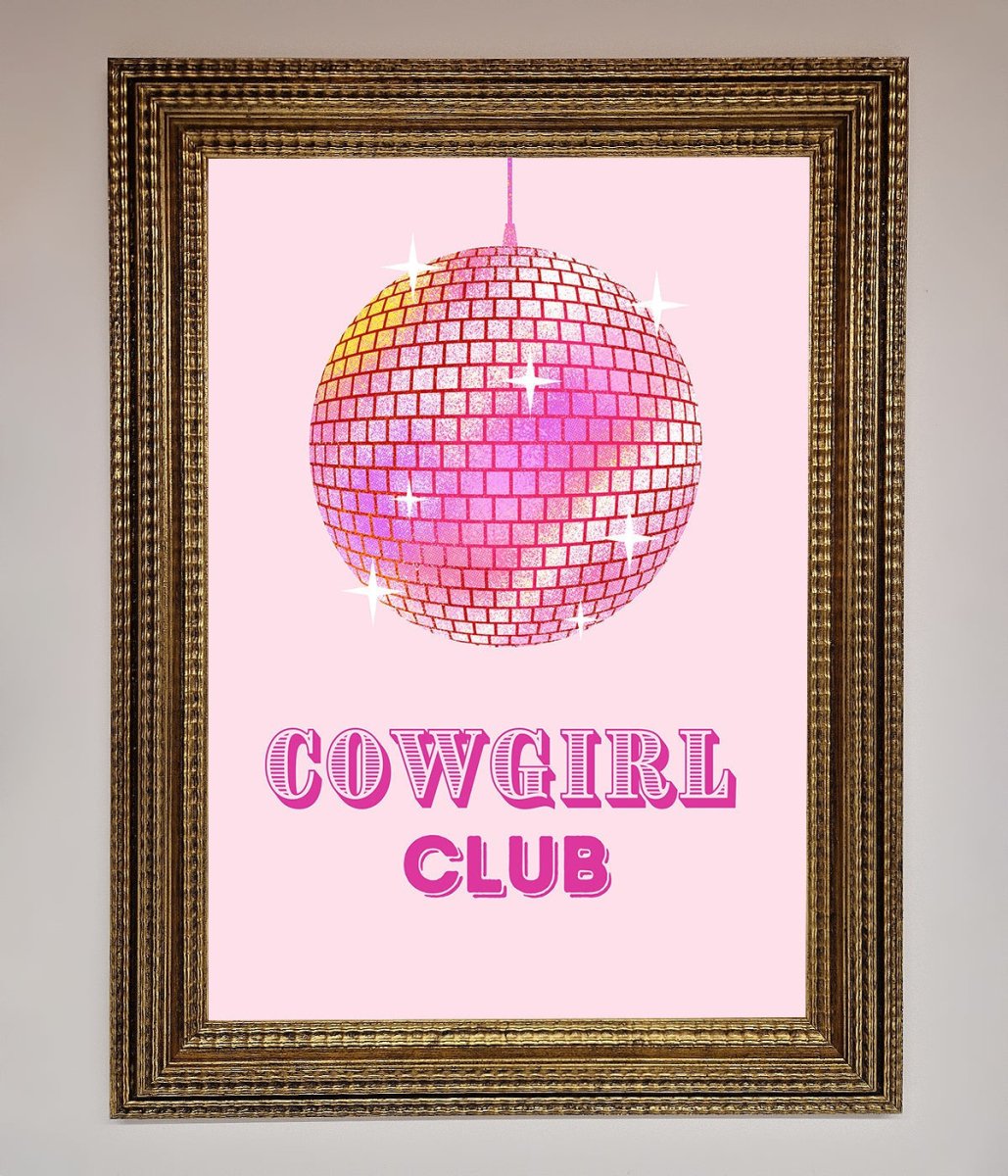 Cowgirl Club Disco Ball Framed Print