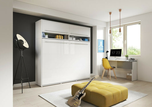 CP-04 Horizontal Wall Bed Concept Murphy Bed 140cm with Over Bed Unit