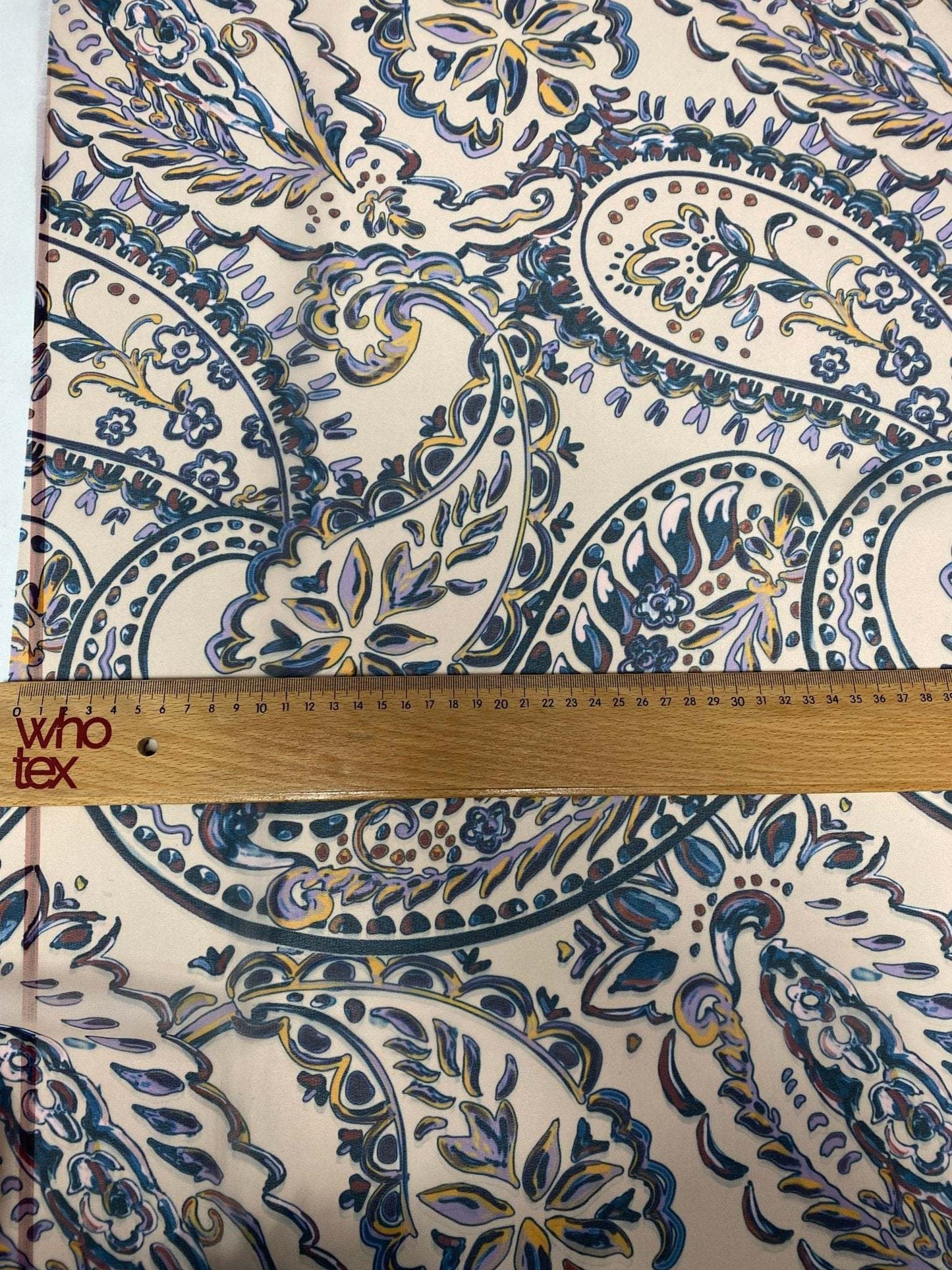 Cream Background Paisley Print Fabric by Metre