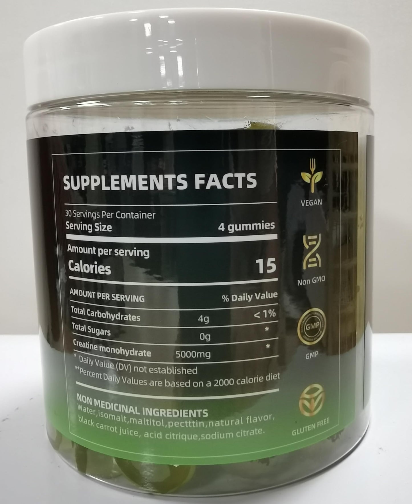 Creatine Monohydrate Gummies 5000mg – 120 Count for Men & Women | Sugar Free Pre-Workout (Orange & Green Apple)