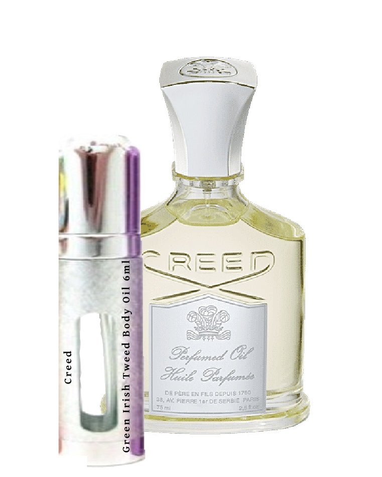 Creed Green Irish Tweed Body Oil samples - alcohol free