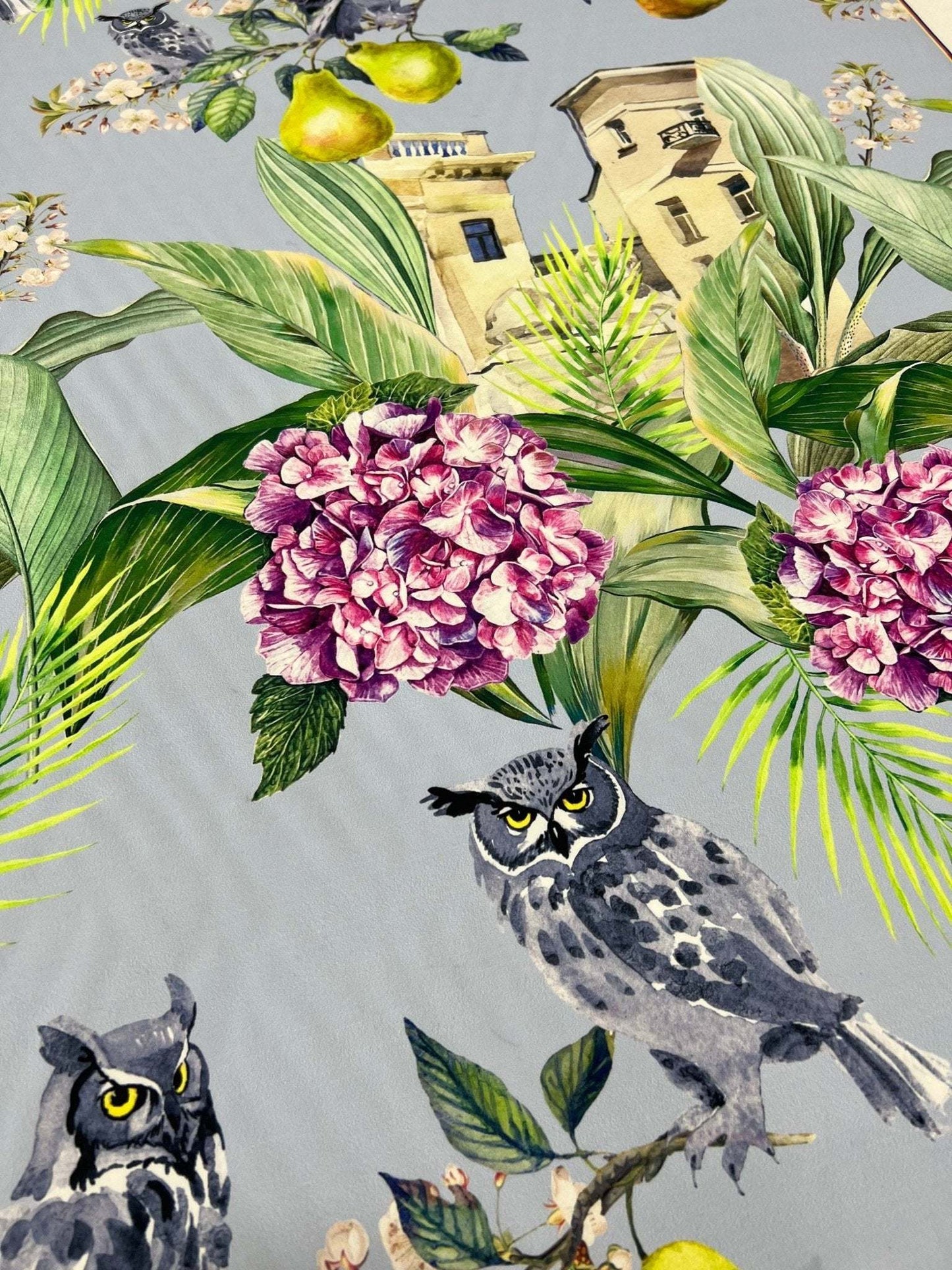 Tropical Parrot Print Crepe Fabric by Metre