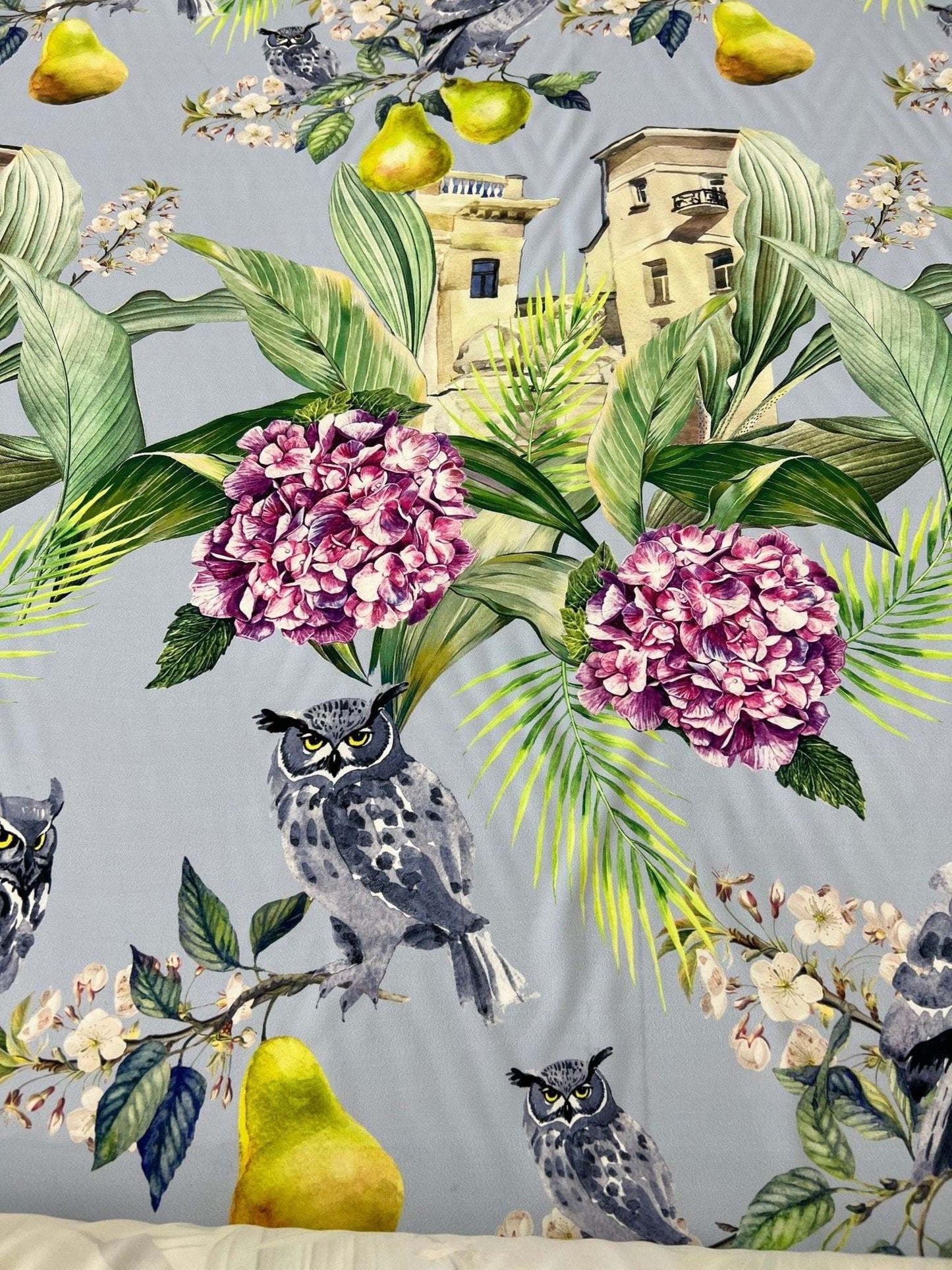 Tropical Parrot Print Crepe Fabric by Metre