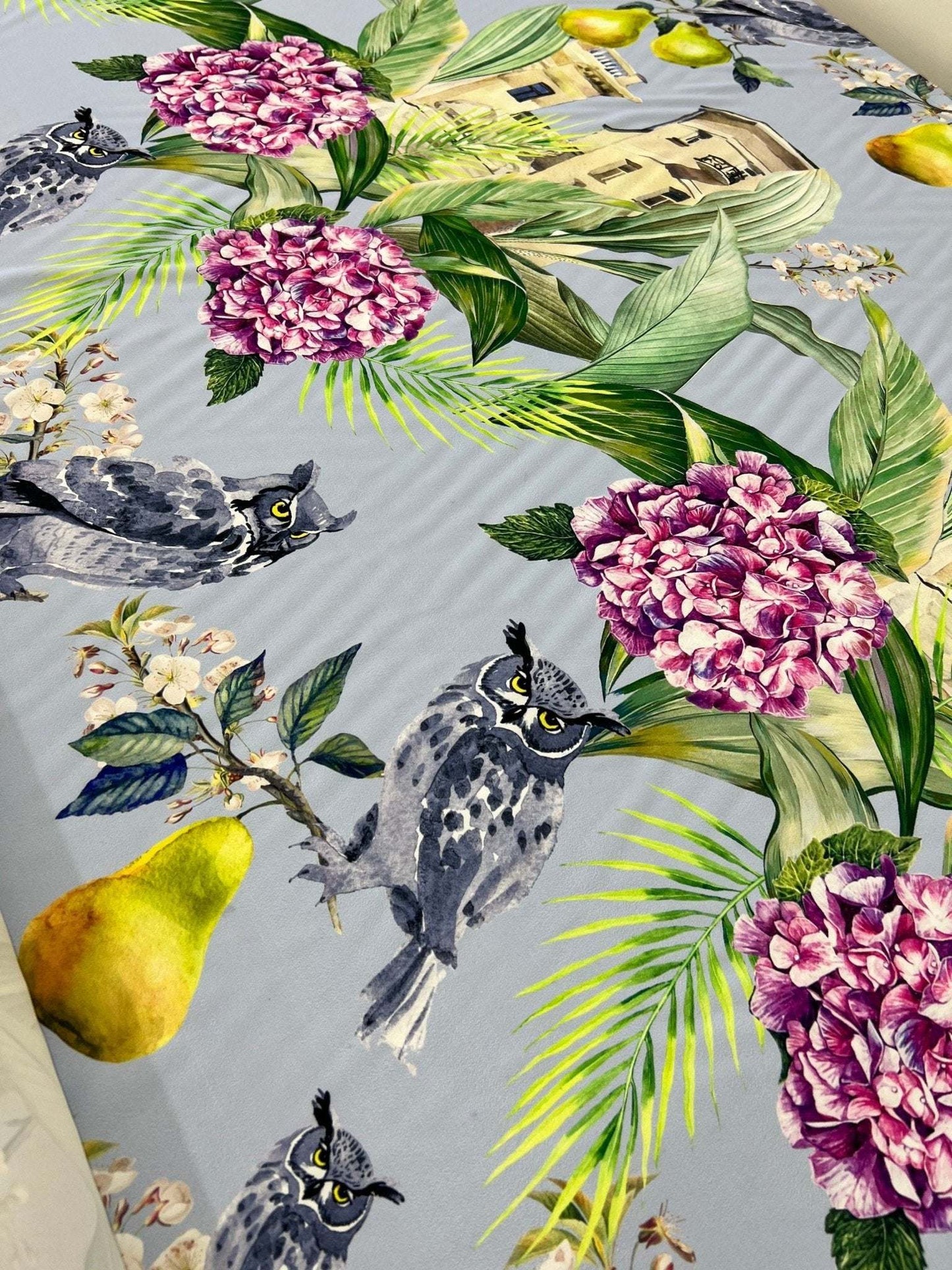 Tropical Parrot Print Crepe Fabric by Metre
