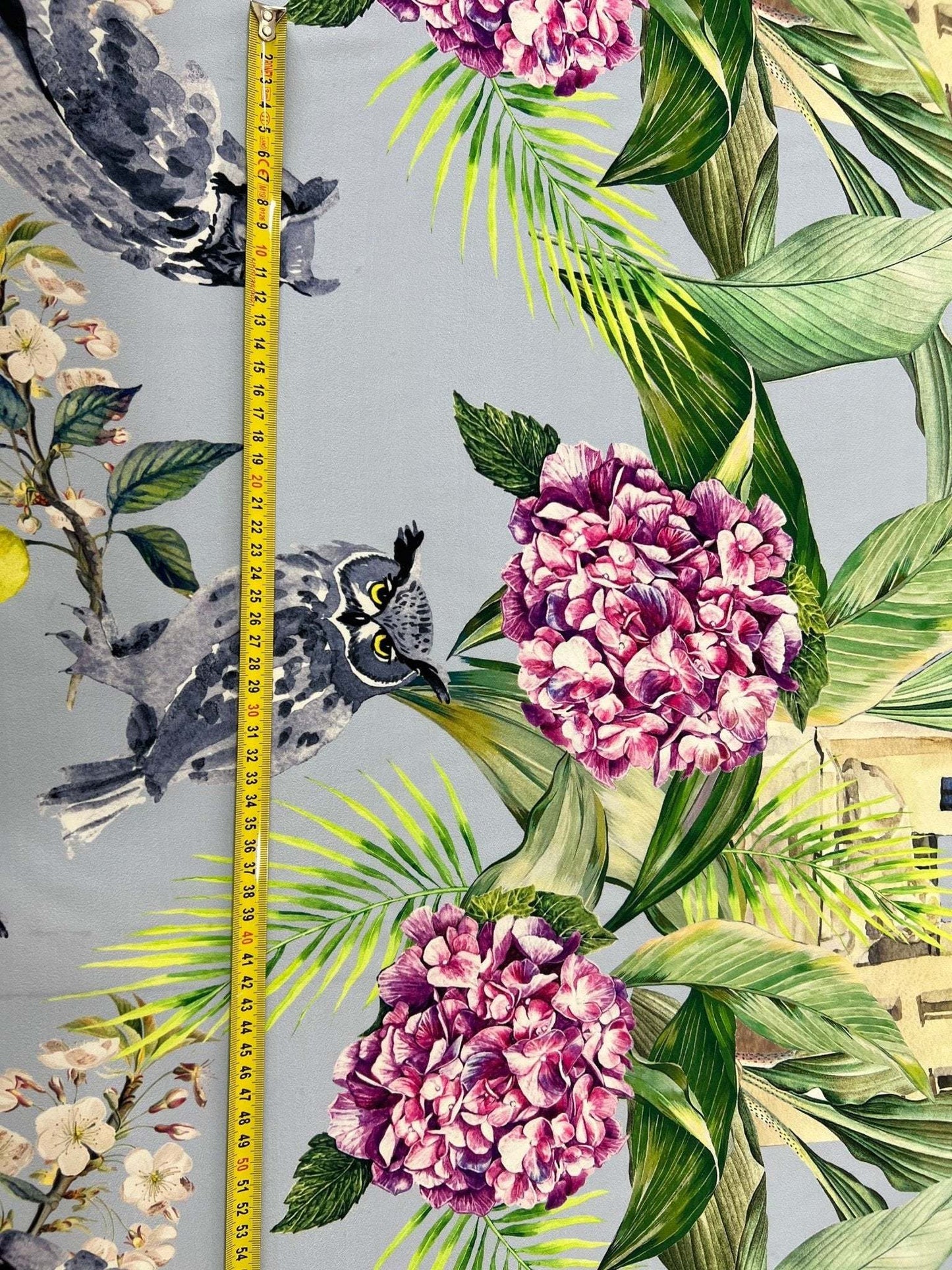 Tropical Parrot Print Crepe Fabric by Metre