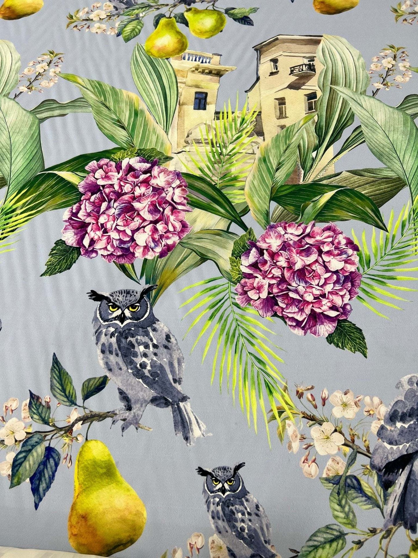 Tropical Parrot Print Crepe Fabric by Metre