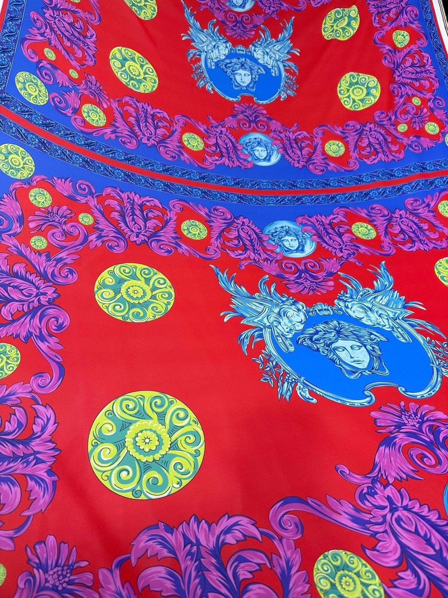 Purple Swirl Crepe Fabric by Metre