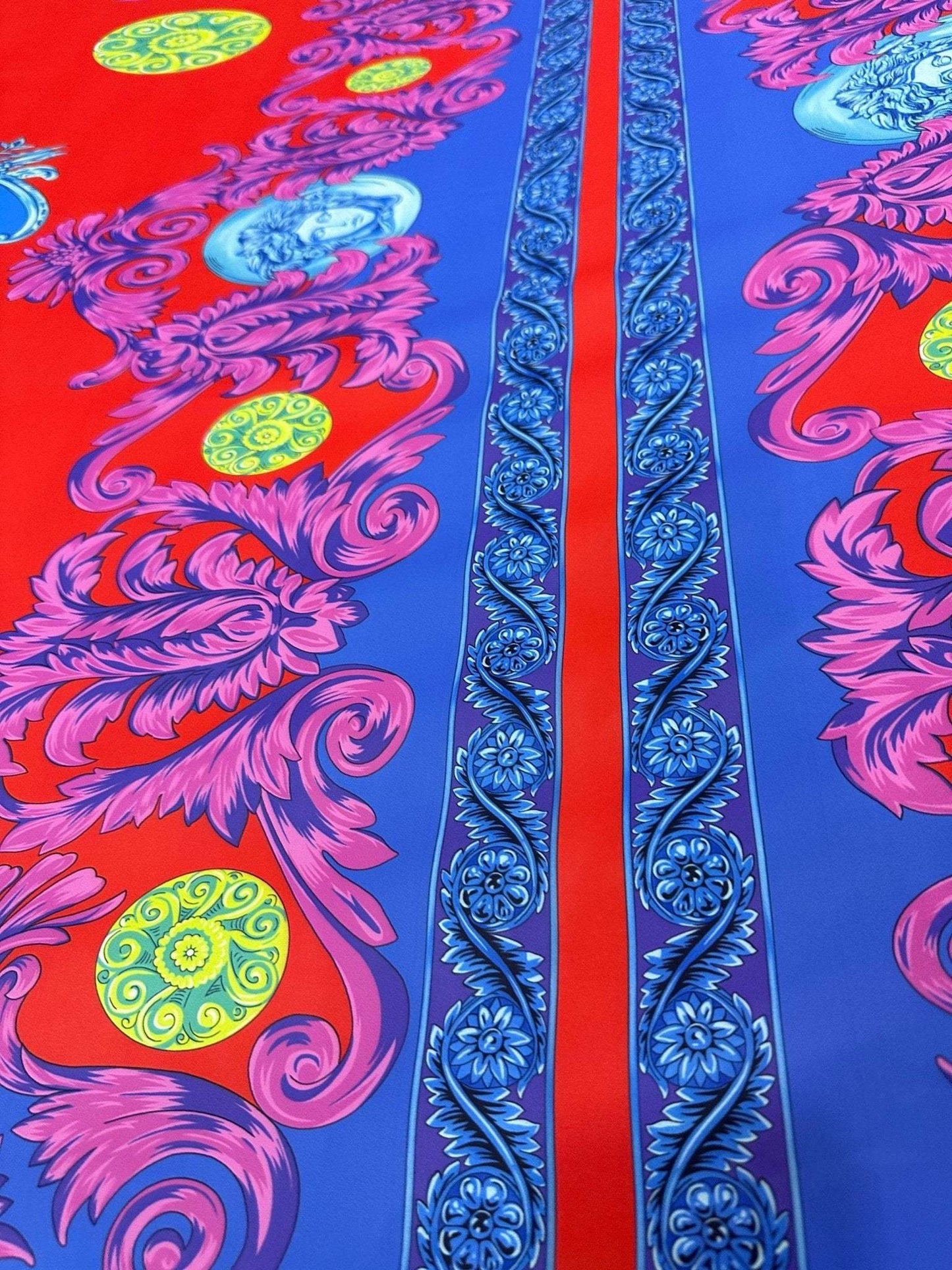 Purple Swirl Crepe Fabric by Metre