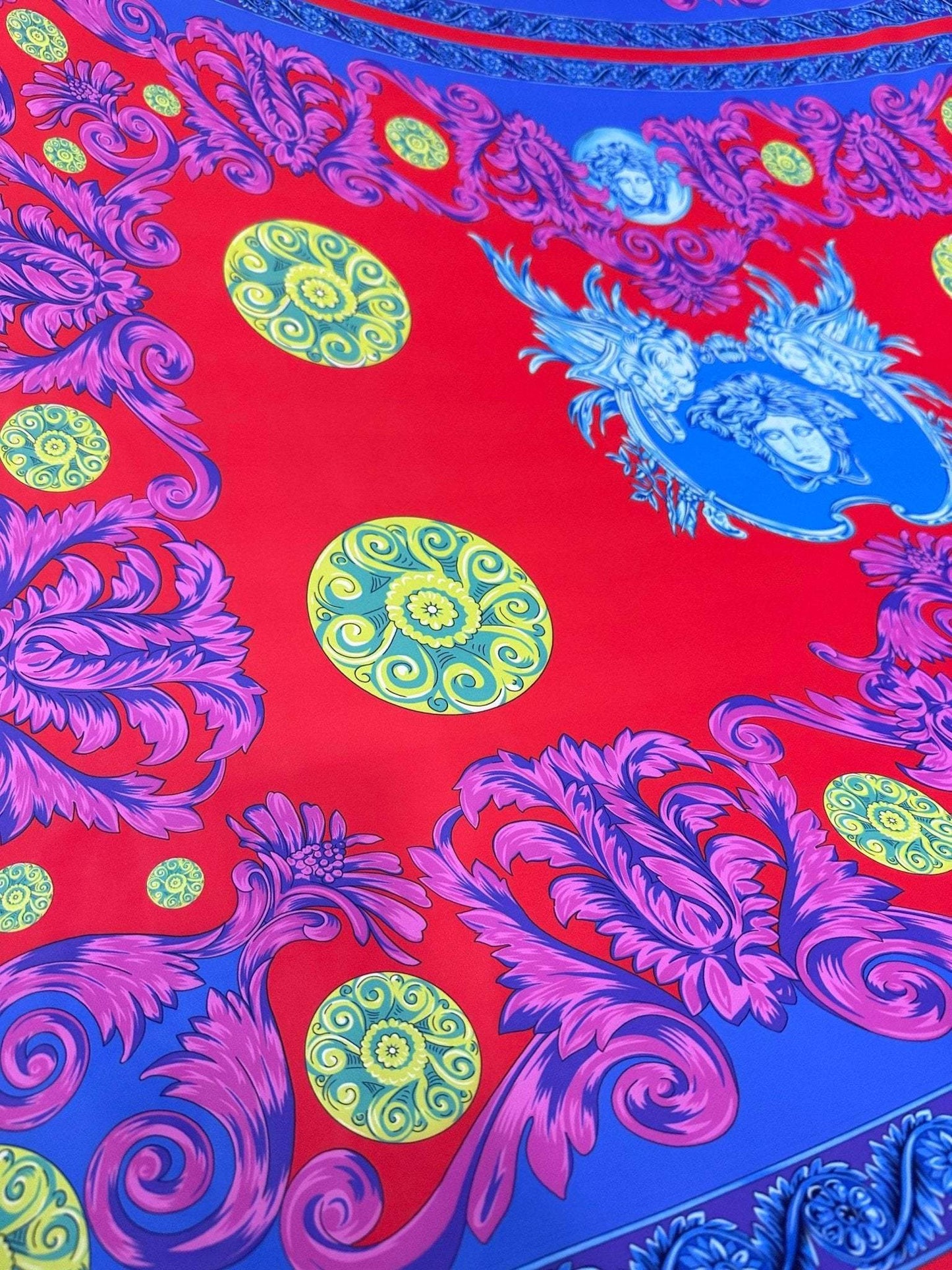Purple Swirl Crepe Fabric by Metre