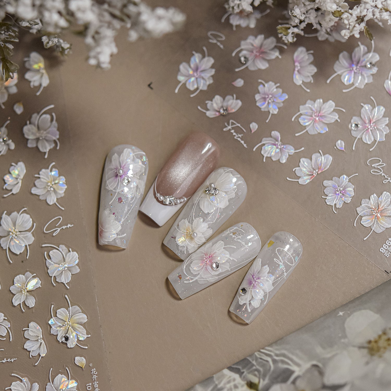 Hello Claws | Crystal Flower Diamond Nail Deco Sticker