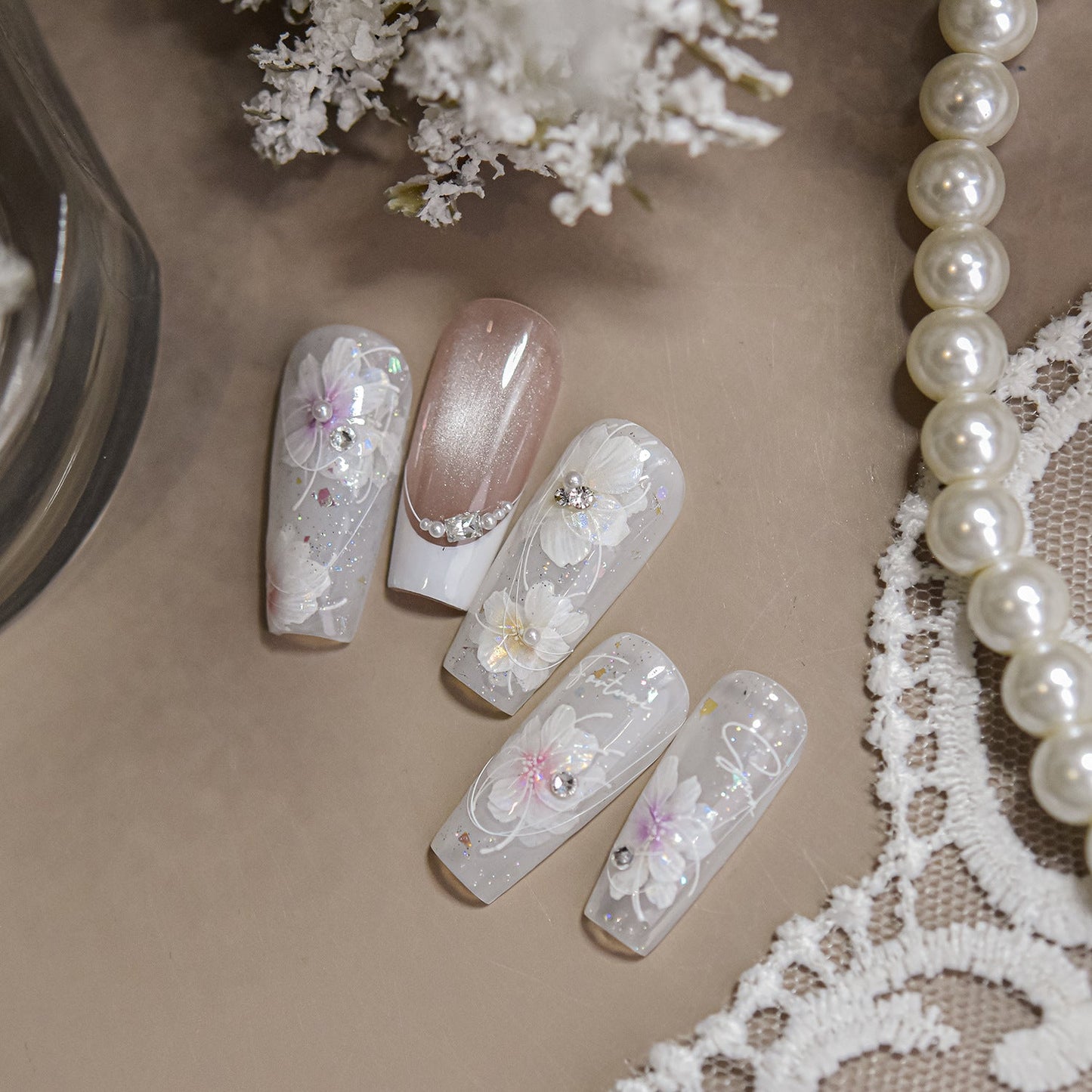 Hello Claws | Crystal Flower Diamond Nail Deco Sticker