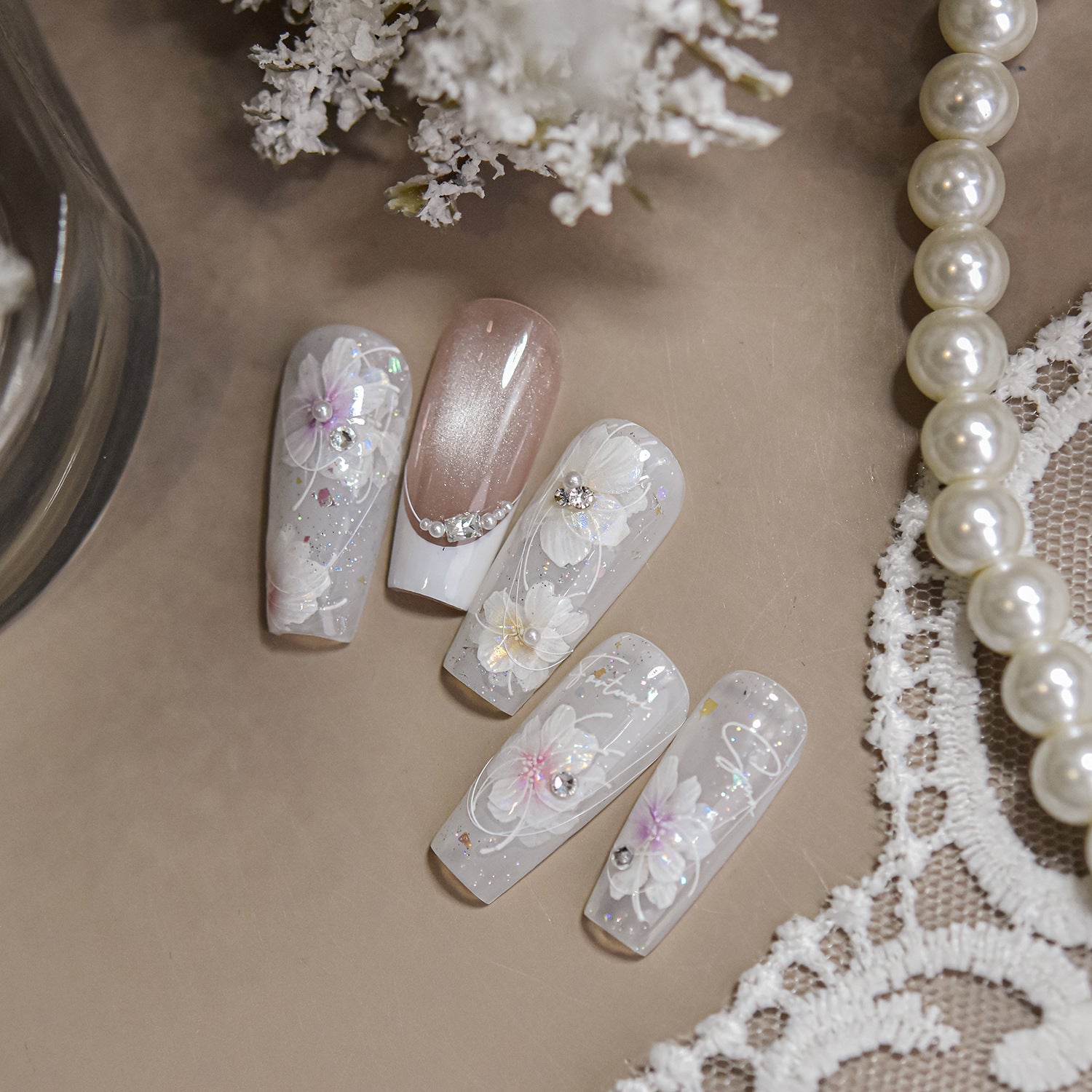 Hello Claws | Crystal Flower Diamond Nail Deco Sticker