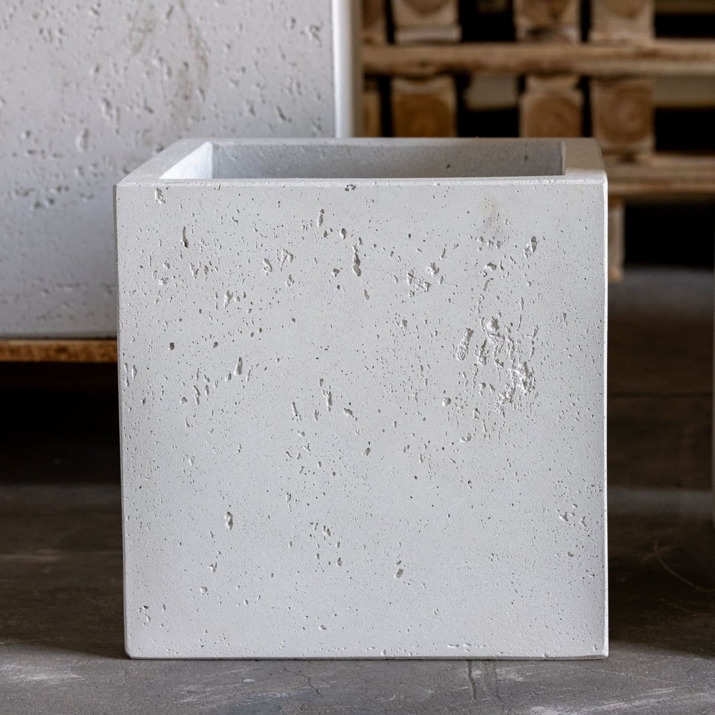 Cubrosa | White Mist – 85cm Extra Large Square Concrete Planter – 459L Block Plant Pot