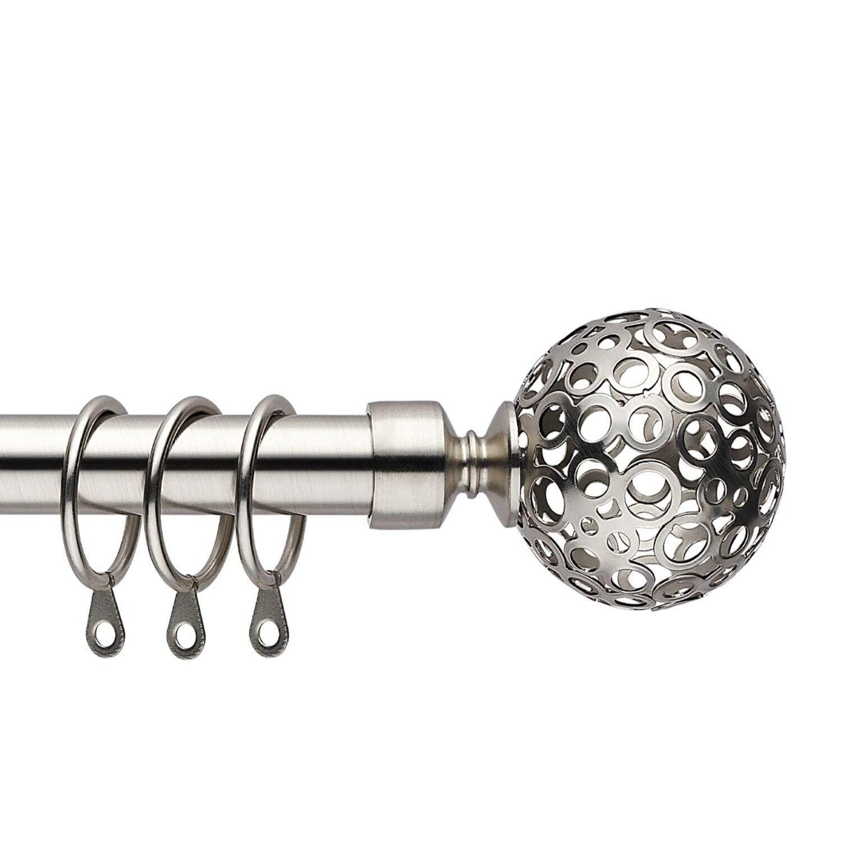 Curtain Pole Globe Ball finials Extendable Curtain Pole 120-300 cm Satin