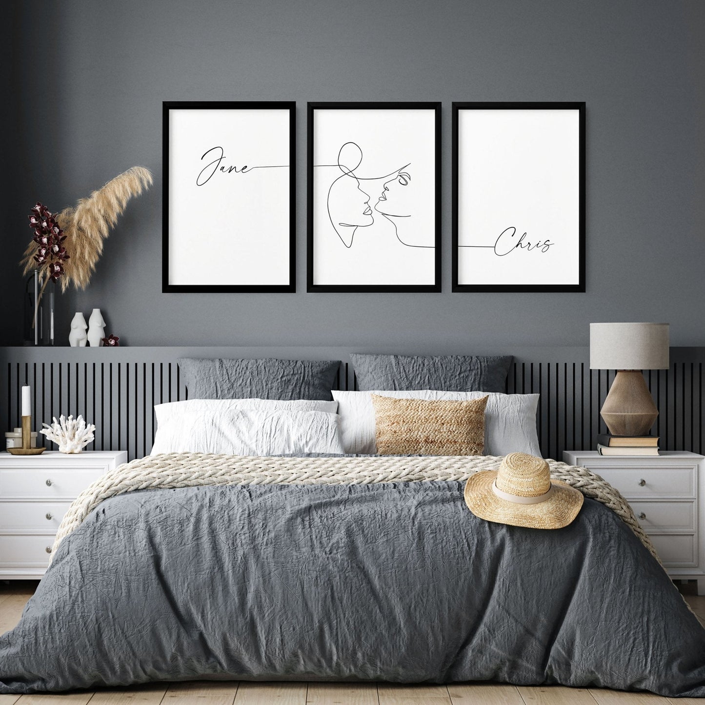 Custom valentines gift | set of 3 wall art prints for Bedroom