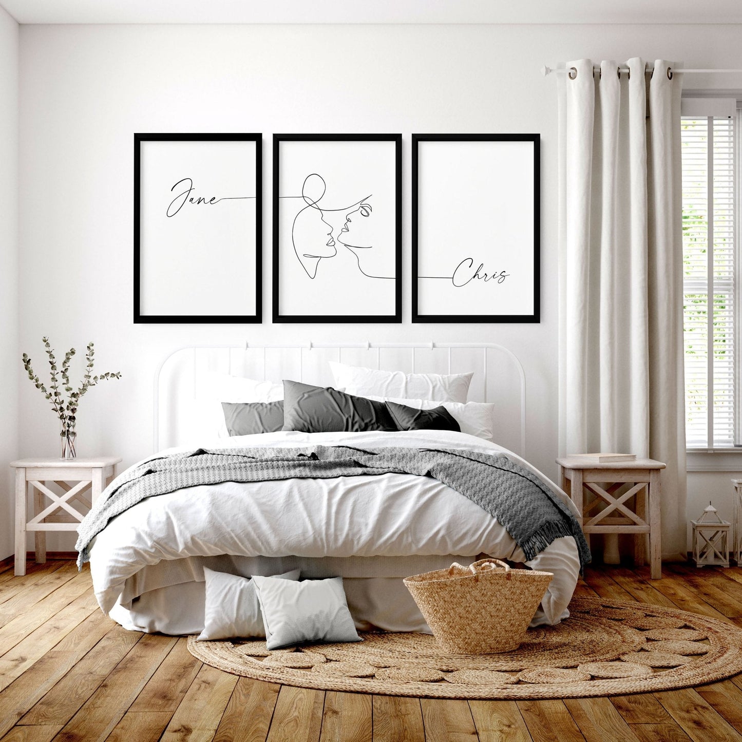 Custom valentines gift | set of 3 wall art prints for Bedroom