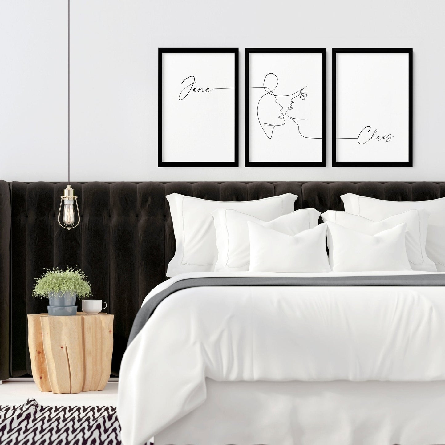 Custom valentines gift | set of 3 wall art prints for Bedroom