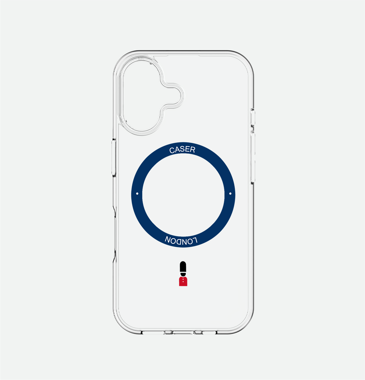 Slim Clear iPhone 16 Pro Case with Royal Blue MagSafe Ring - King's Guard | The Iconic Case