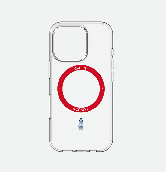 Slim Clear iPhone 16 Pro Case with Red MagSafe Ring - Gherkin Icon | The Iconic Case