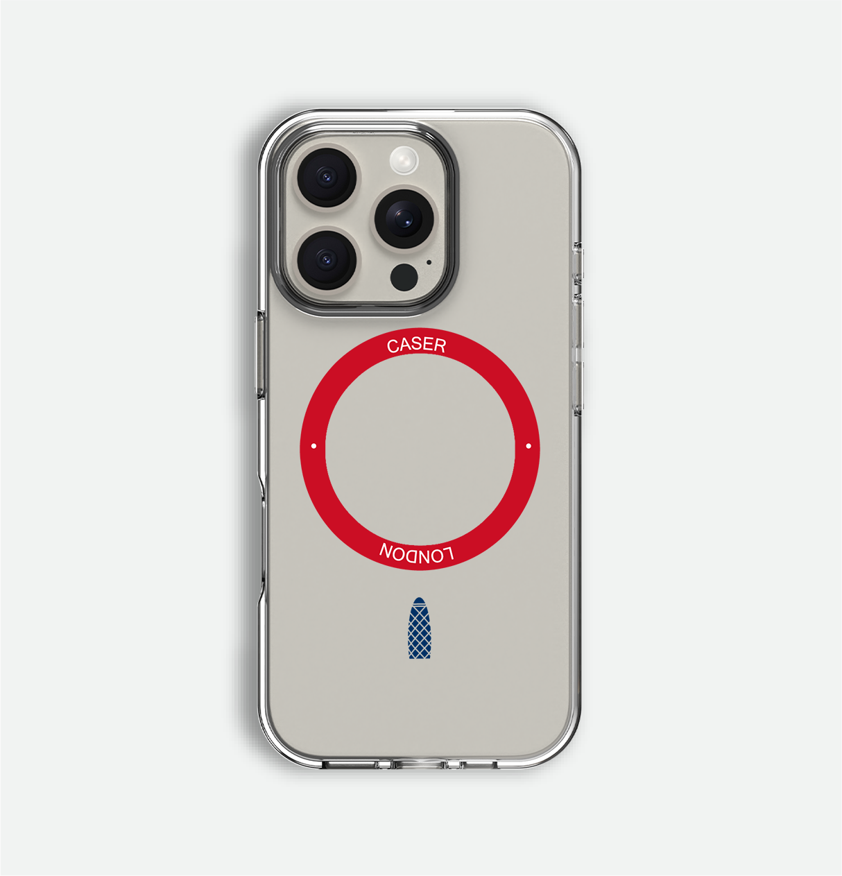 Slim Clear iPhone 16 Pro Case with Red MagSafe Ring - Gherkin Icon | The Iconic Case