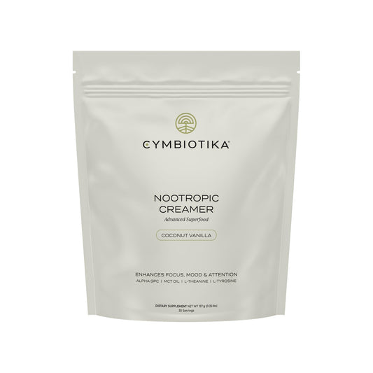 CYMBIOTIKA Nootropic Creamer – MCT Coffee Creamer with Alpha GPC & L-Theanine for Focus, Energy & Mental Clarity – Coconut Vanilla, 30 Servings