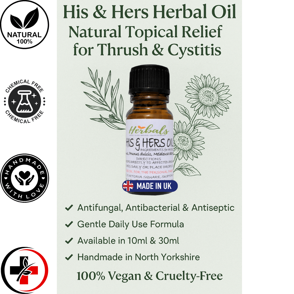 Cystitis Treatment Natural topical Oil Fast Relief for Thrush & UTI 10ml Vegan