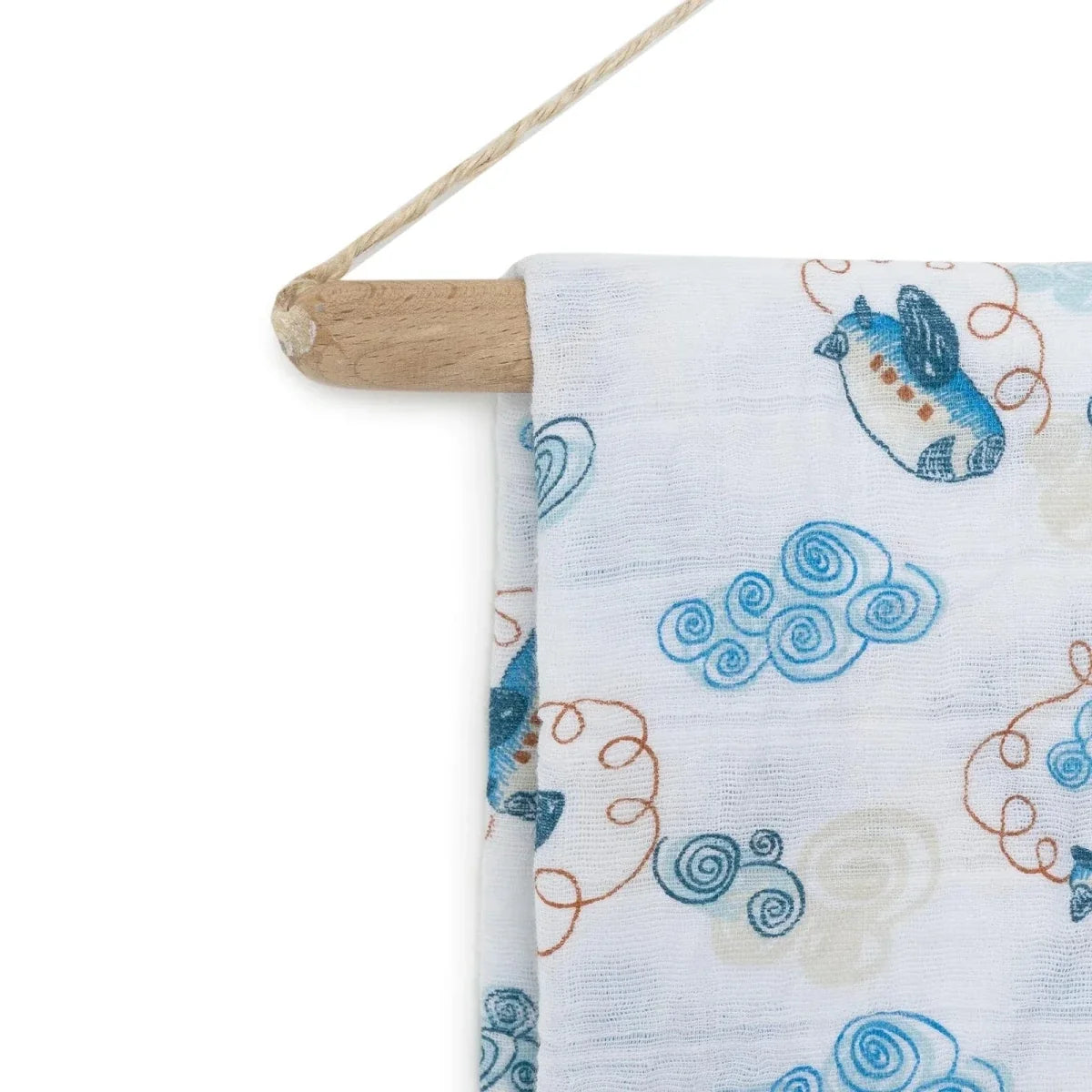 Little Dreams Plane Print Muslin Baby Blanket (100 x 110 cm)
