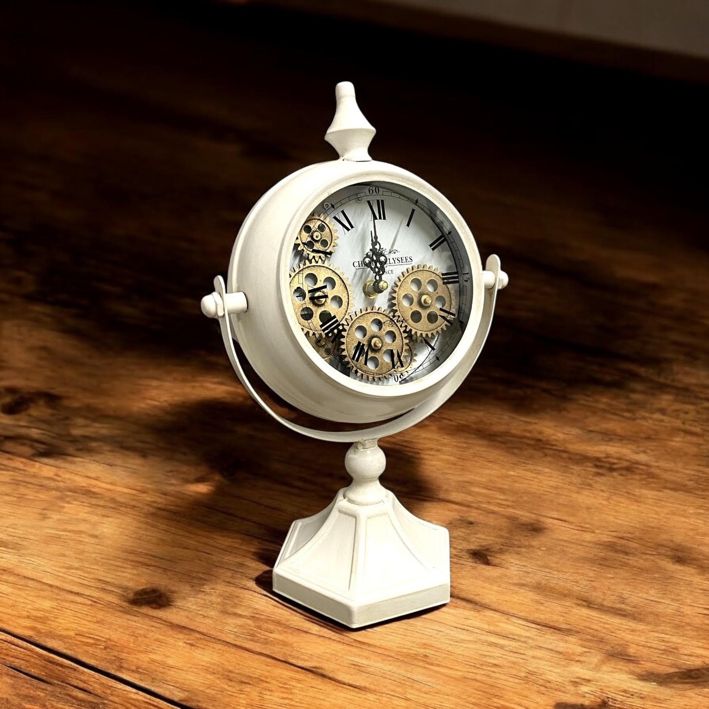 37.5CM WHITE TABLE CLOCK