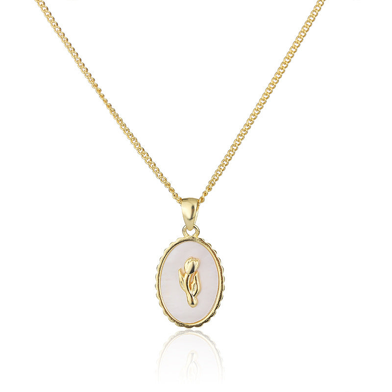 Minseng Minimalist Light Luxury Tulip Shell Necklace