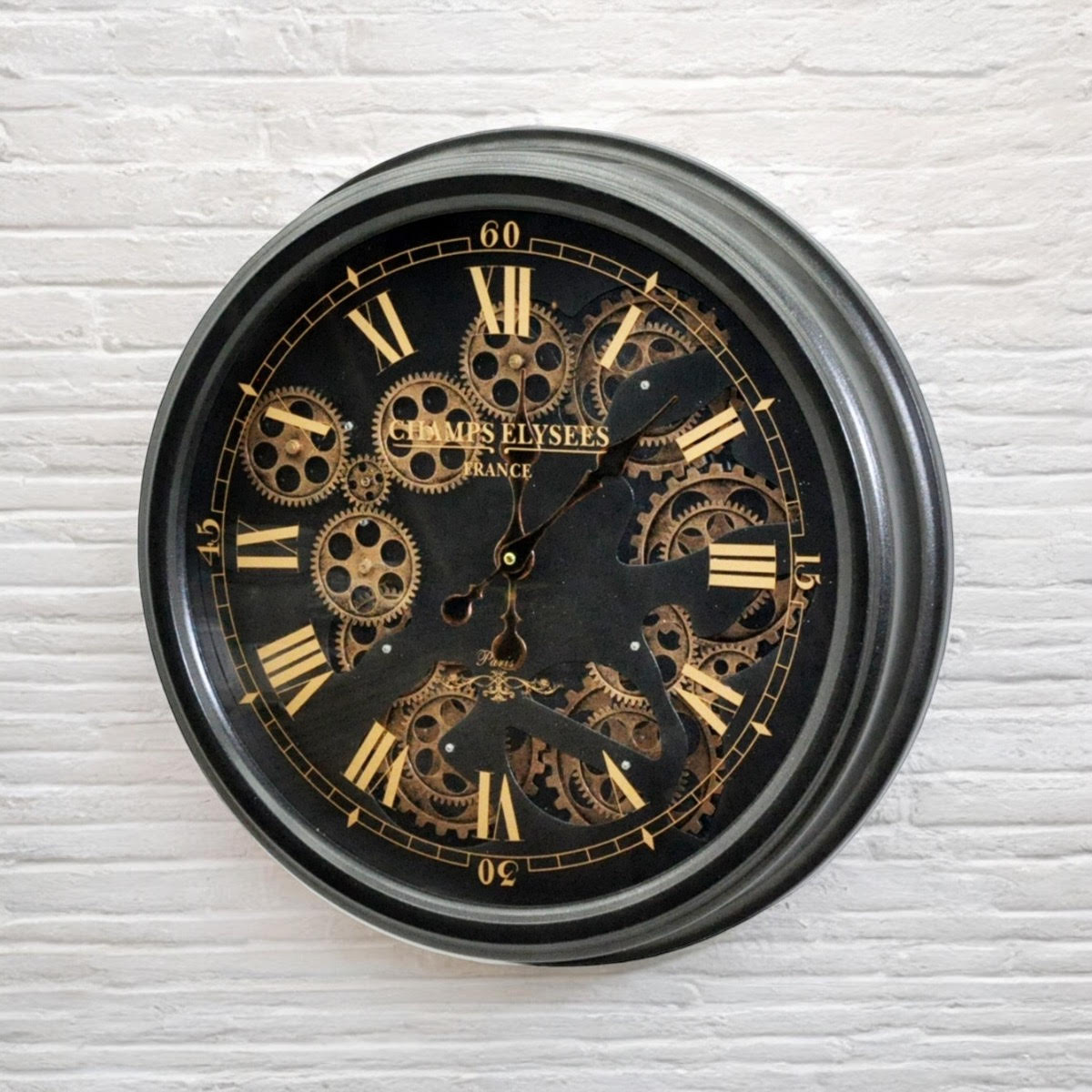 52.5CM BLACK WALL CLOCK
