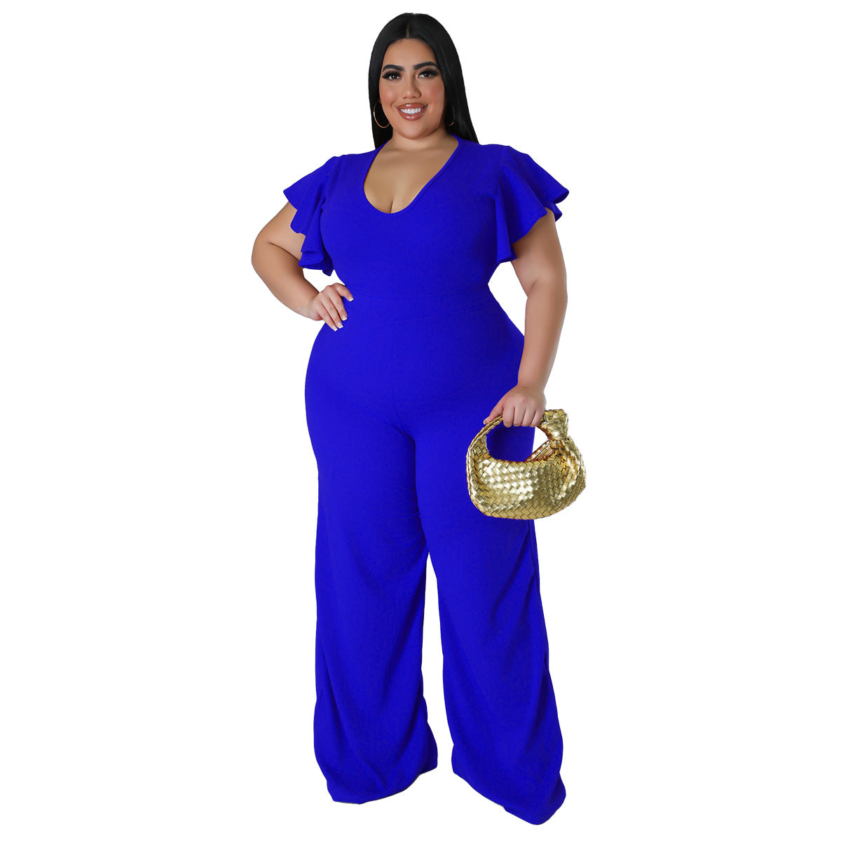 New Multi-color Lotus-leaf Women's Wide-leg Pants