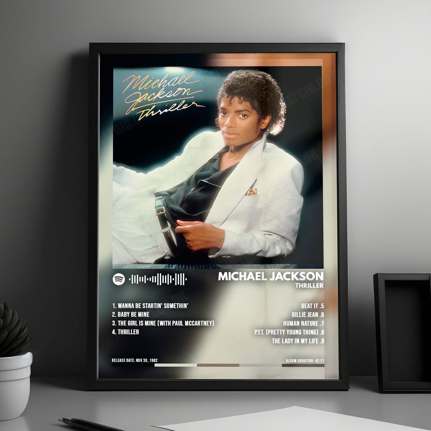 Michael Jackson "Thriller  " Album Cover Poster - with Complete Tracklist