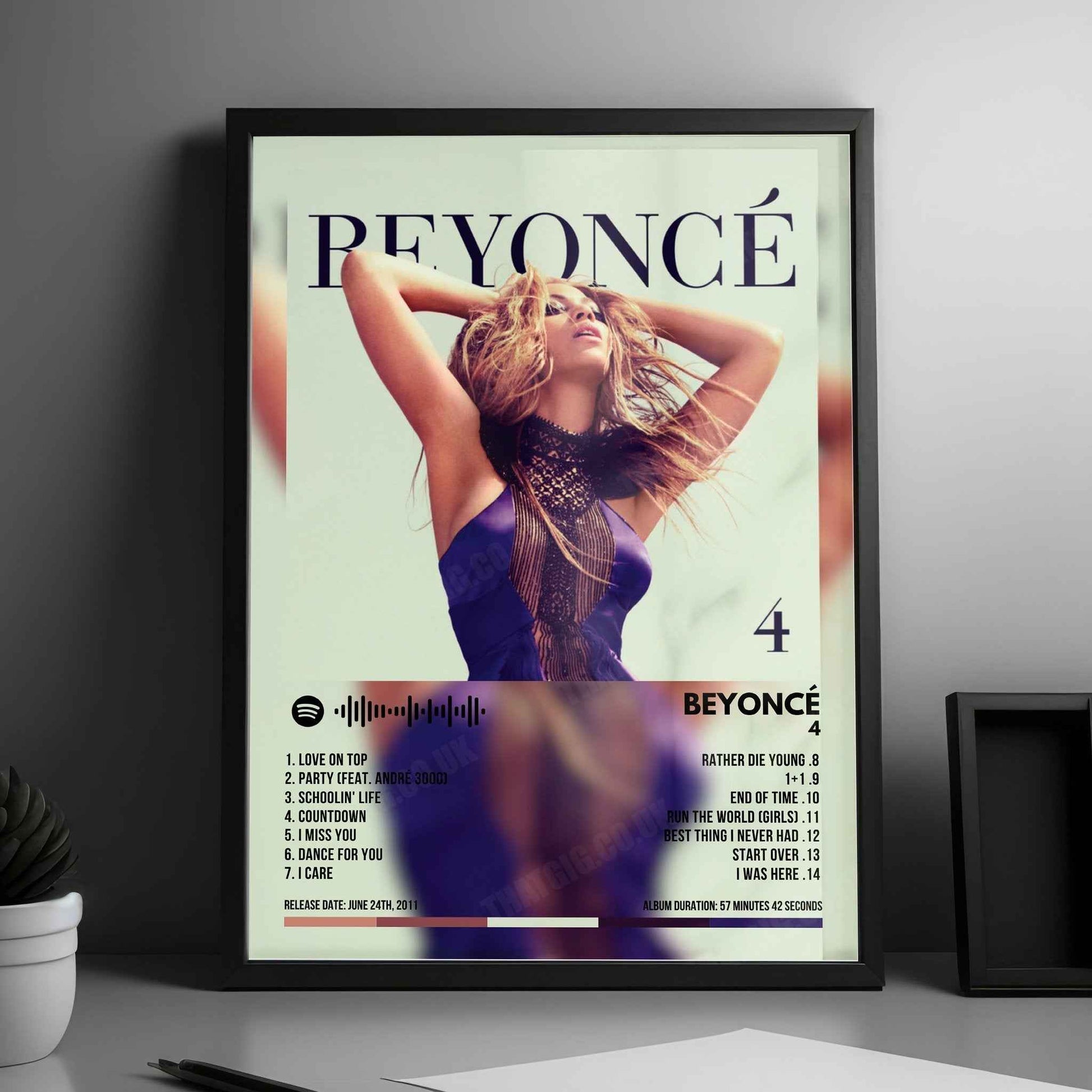 Beyoncé "4" Album Cover Poster - with Complete Tracklist