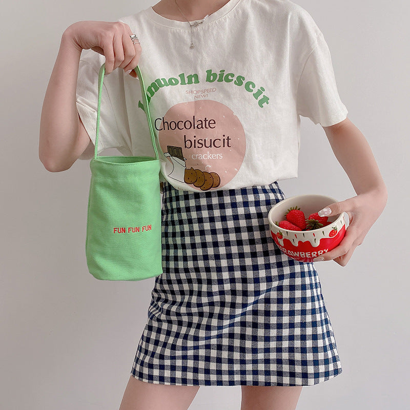 Solid Color Canvas Umbrella Bag
